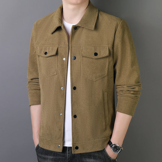 Herren Cordjacke im Truckerstil mit Druckknopfleiste Nord Taschen