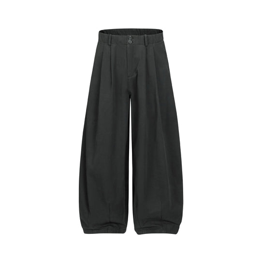 Damen Weite Culotte-Hose mit hoher Taille, Bundfalten und elastischem Knöchelabschluss Nord Taschen