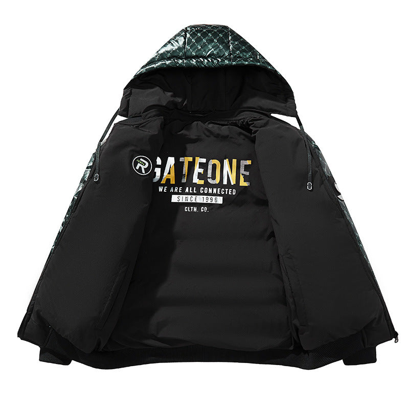 Herren Modische Steppjacke mit Kapuze und glänzendem Finish Nord Taschen