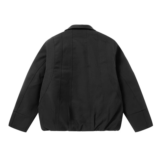 Herren Kurzboxy-Workwear-Blouson mit Lederkragen und vertikaler Steppung Nord Taschen