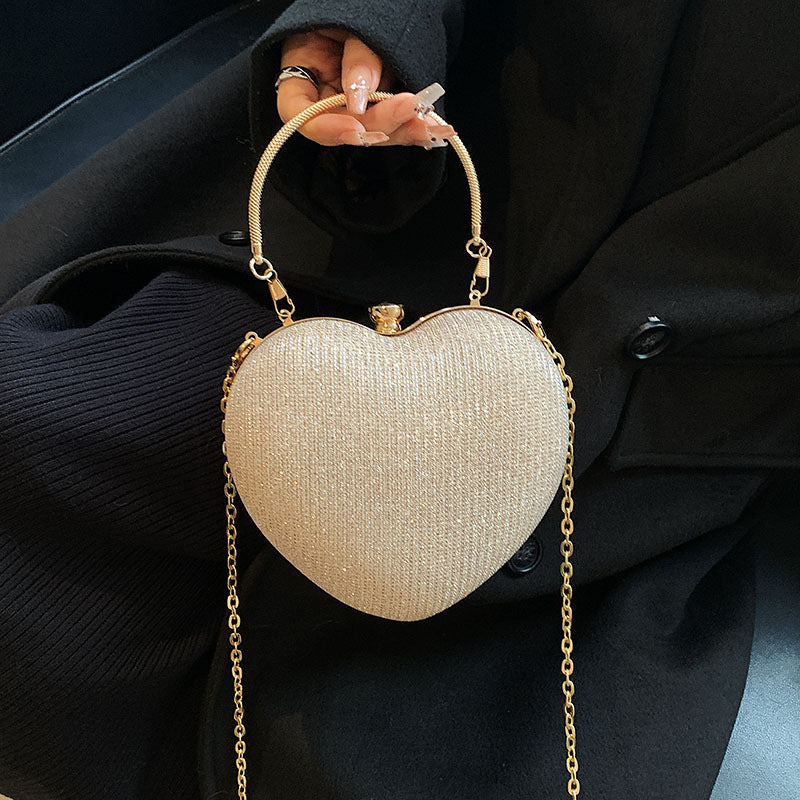 Damen stilvolle Herztasche mit goldenen Akzenten Nord Taschen