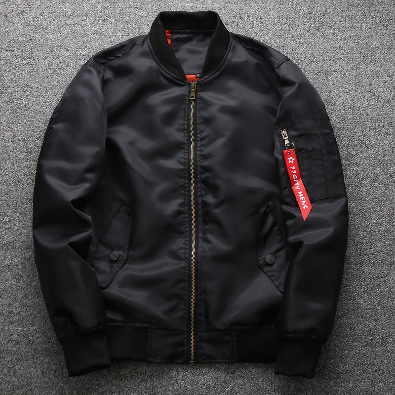 Herren Modische Satin Bomberjacke Nord Taschen