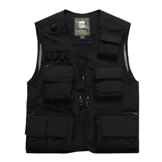 Herren Multifunktionale Utility-Weste mit zahlreichen Taschen und Mesh-Rücken Nord Taschen
