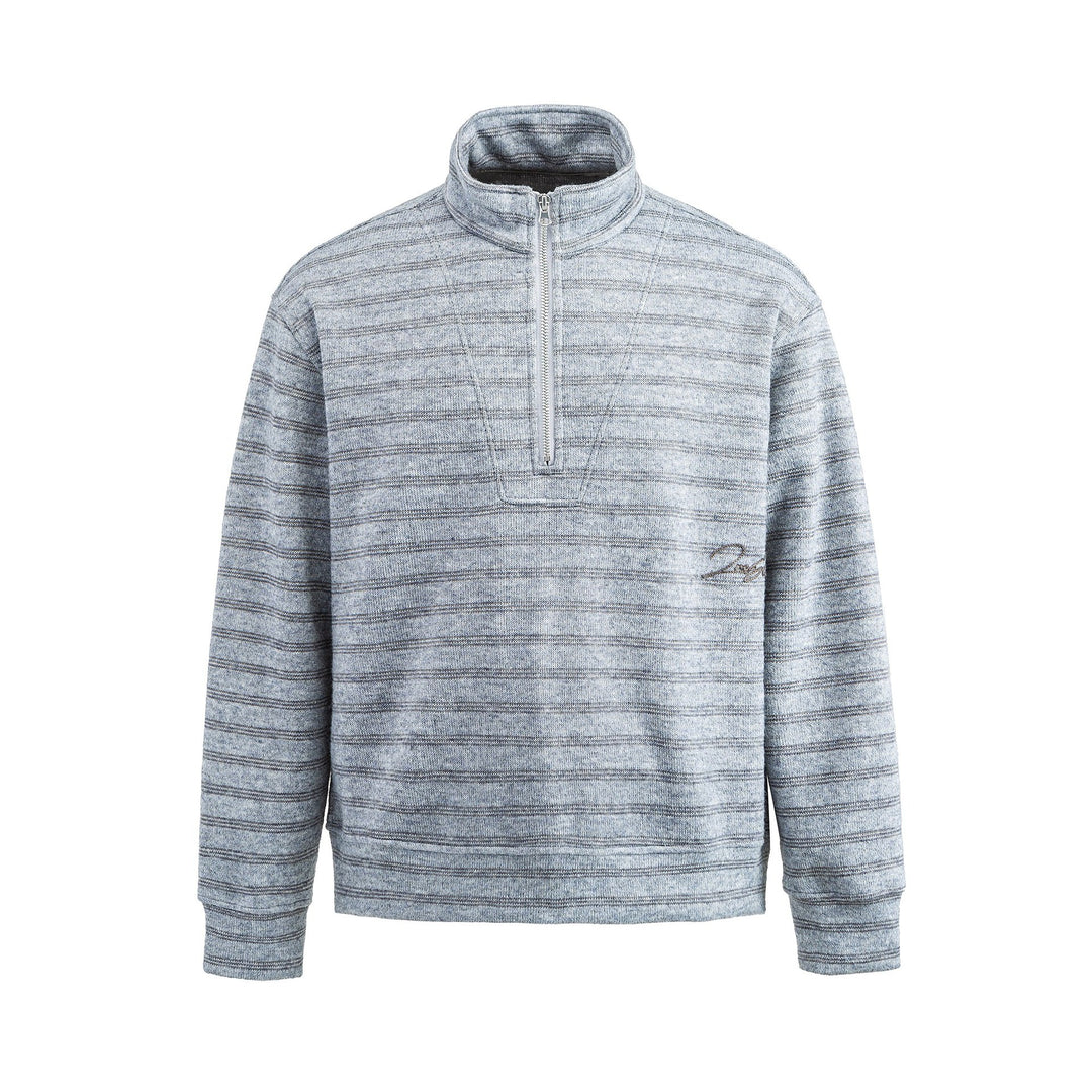Herren Strukturiertes Halbzip-Strickpullover mit Stehkragen Nord Taschen