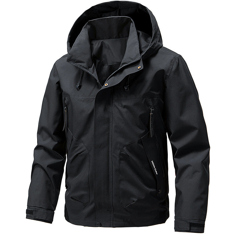 Herren Atmungsaktive Softshell Outdoorjacke mit winddichter Membran, verstellbarer Kapuze und Reißverschlusstaschen Nord Taschen