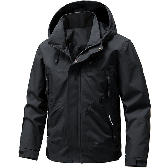 Herren Atmungsaktive Softshell Outdoorjacke mit winddichter Membran, verstellbarer Kapuze und Reißverschlusstaschen Nord Taschen