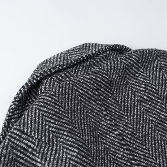Damen Kurze Doppelreihige Fischgrät-Tweedjacke mit Reverskragen Nord Taschen