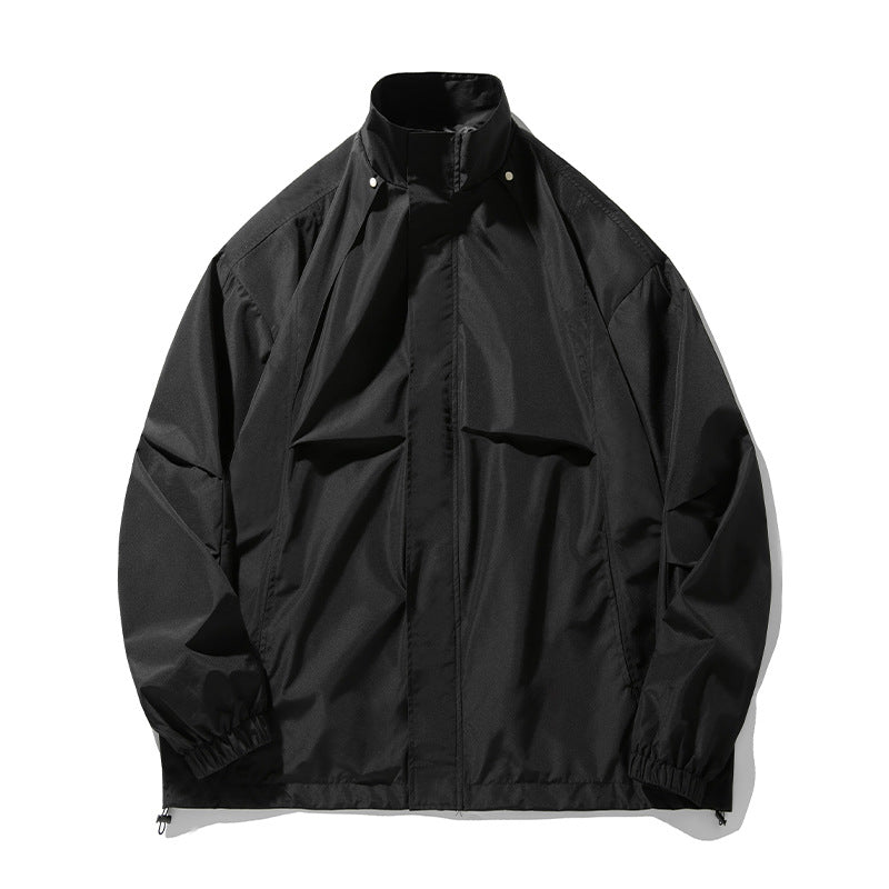 Unisex Leichte technische Windbreaker‑Jacke mit Stehkragen, verdecktem Reißverschluss und verstellbarem Saum Nord Taschen