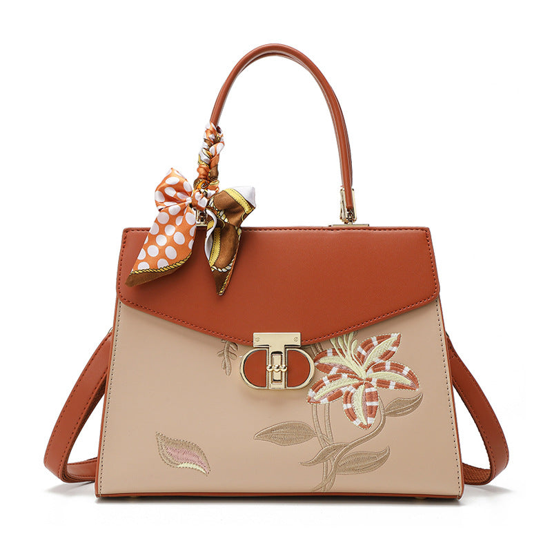 Damen elegante Handtasche mit floralem Stickdesign Nord Taschen