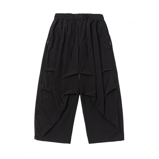 Unisex Weitgeschnittene technische Cargo-Hose mit Gummibund, Kordelzug und Reißverschlusstaschen Nord Taschen