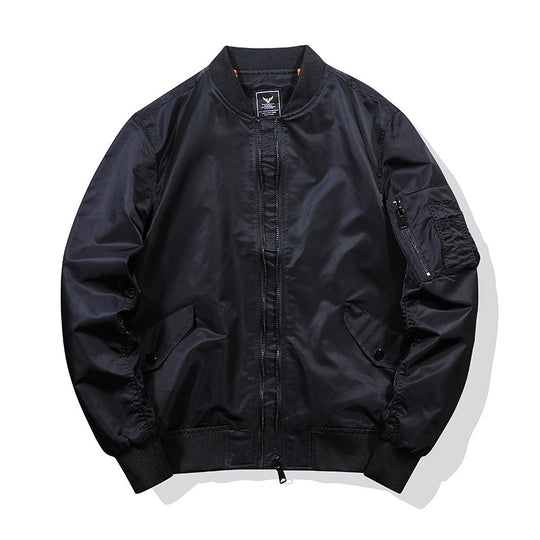 Herren Nylon-Bomberjacke im Aviator-Stil mit Ärmeltasche und gerippten Bündchen Nord Taschen