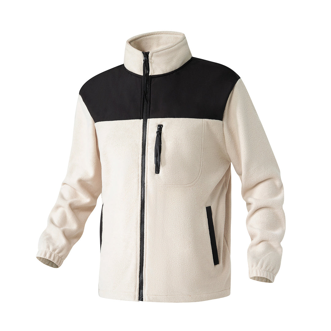 Herren Fleecejacke mit verstärktem Schulterpaneel, Stehkragen und Brustreißverschluss Nord Taschen