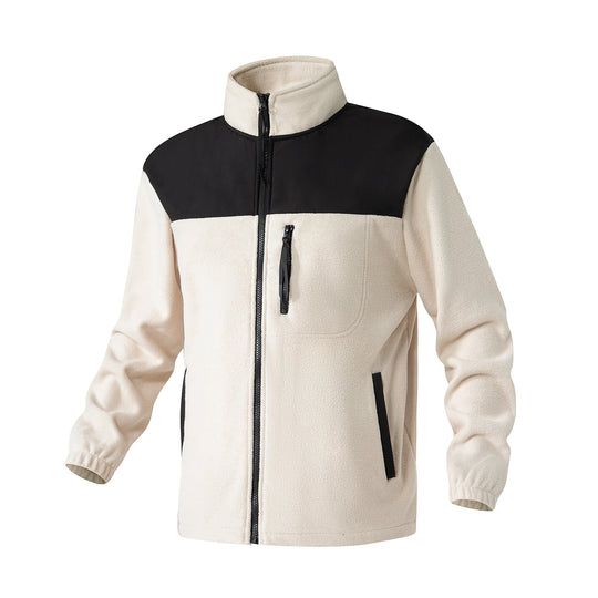 Herren Fleecejacke mit verstärktem Schulterpaneel, Stehkragen und Brustreißverschluss Nord Taschen