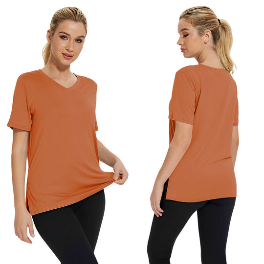 Damen Funktionales V-Ausschnitt Sportshirt mit atmungsaktiver Technologie Nord Taschen