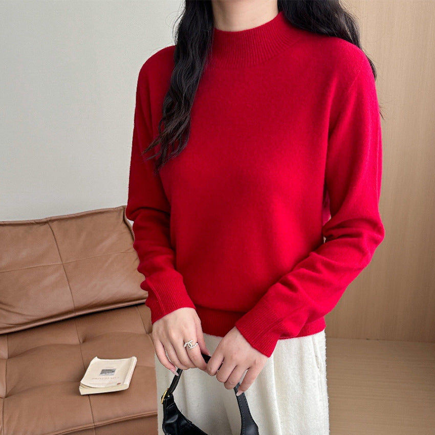 Damen Feiner Feinstrick-Pullover mit kurzem Stehkragen und Kaschmir-Optik Nord Taschen