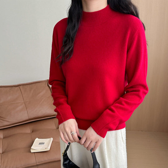 Damen Feiner Feinstrick-Pullover mit kurzem Stehkragen und Kaschmir-Optik Nord Taschen