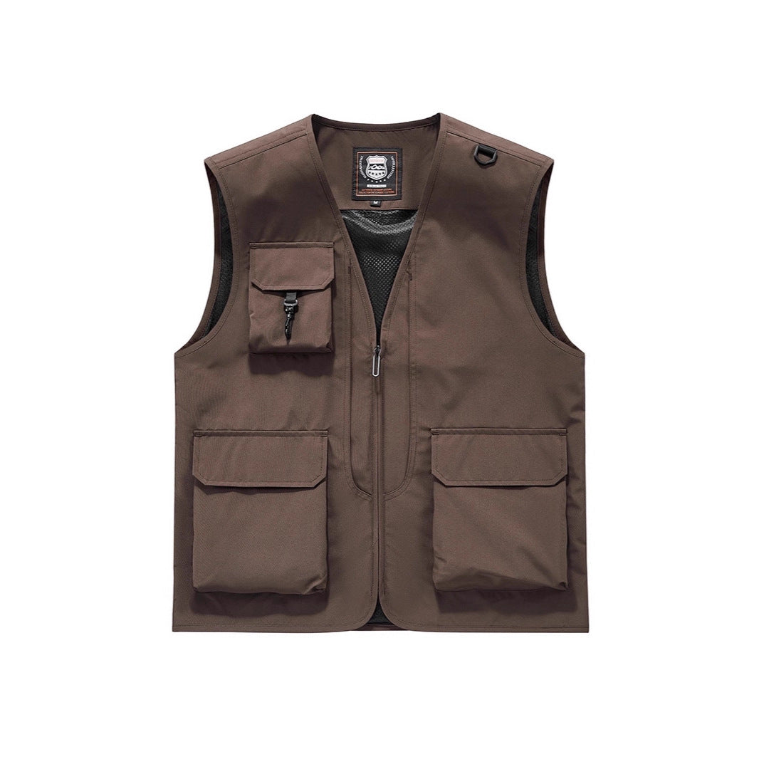 Herren Sichtbare Multifunktionale Utility-Weste mit Mesh‑Futter, Mehrfachtaschen und D‑Ring Nord Taschen