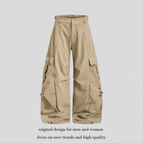 Damen weite Cargo‑Culotte‑Hose mit verstellbaren Riemen, großen Klappentaschen und Ballon‑Silhouette Nord Taschen