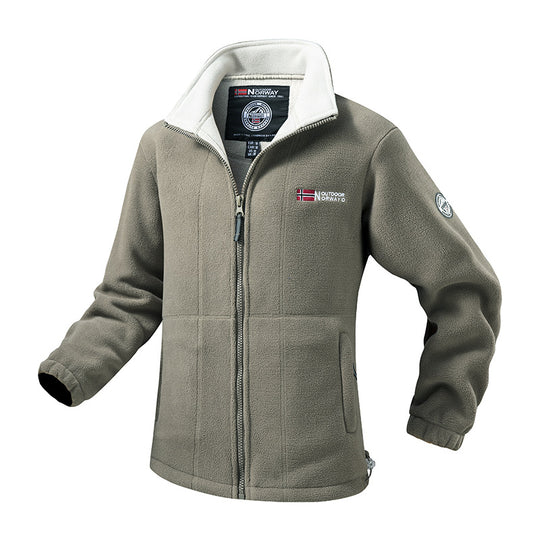 Herren Robuste Trekking-Fleecejacke mit hohem Stehkragen, durchgehendem Reißverschluss & praktischen Eingrifftaschen Nord Taschen