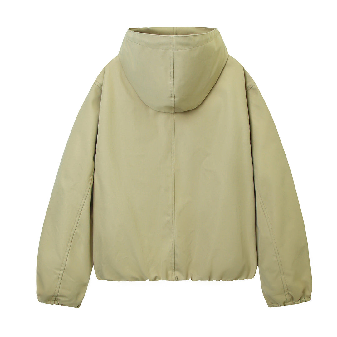 Damen Kapuzen-Bomberjacke mit gerafftem Saum und Eingrifftaschen Nord Taschen