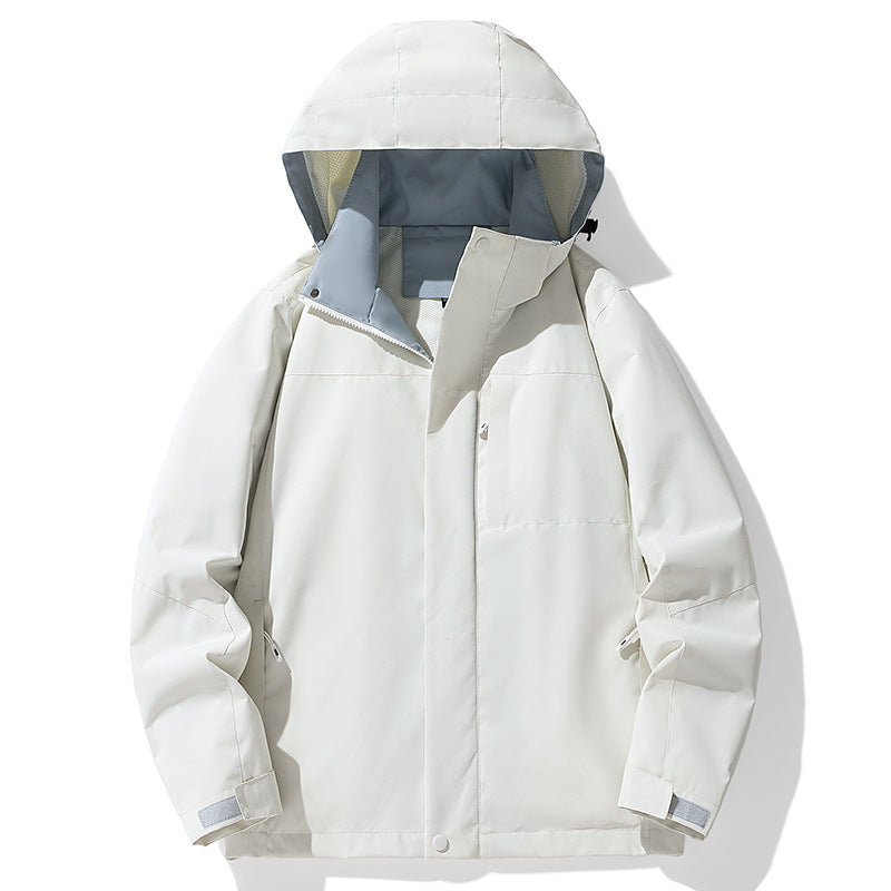 Herren Dreilagige wasserabweisende Kapuzen‑Outdoorjacke mit Mesh‑Futter und verdecktem Reißverschluss Nord Taschen