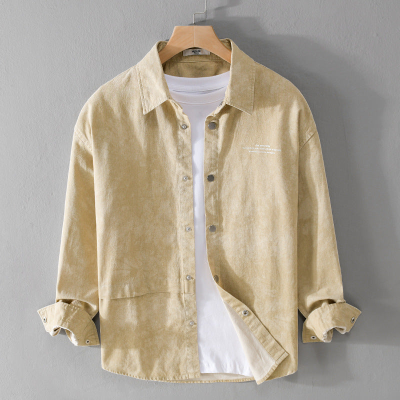 Herren Samtiges Cord-Overshirt mit Druckknopfleiste und Relaxed-Fit Nord Taschen