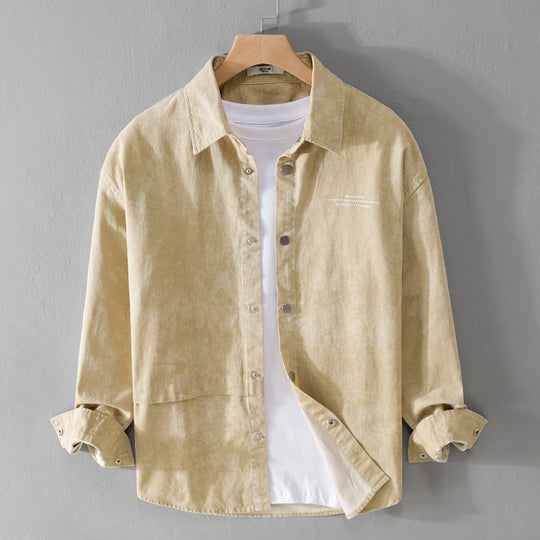 Herren Samtiges Cord-Overshirt mit Druckknopfleiste und Relaxed-Fit Nord Taschen