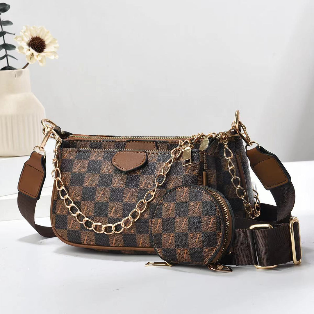 Damen Handtasche mit modischem Kettenverschluss und abnehmbarer Schmucktasche Nord Taschen