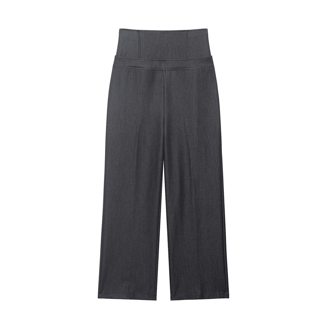 Damen Hochtaillierte Culotte-Hose mit breitem Komfortbund und weitem Bein Nord Taschen