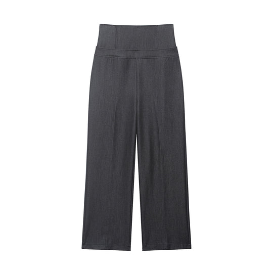 Damen Hochtaillierte Culotte-Hose mit breitem Komfortbund und weitem Bein Nord Taschen
