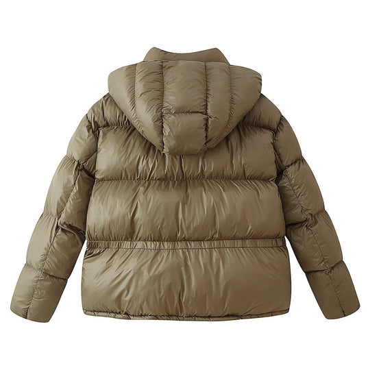 Damen Gefütterte Steppjacke mit XXL‑Kapuze und aufgesetzten Pattentaschen Nord Taschen