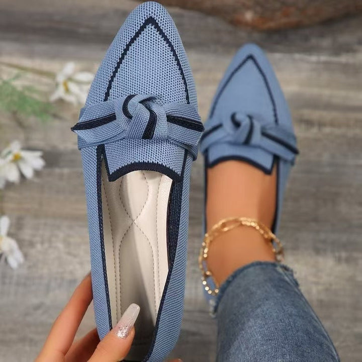 Damen Ballerinas mit modischem Streifendesign und charmantem Schleifenakzent Nord Taschen