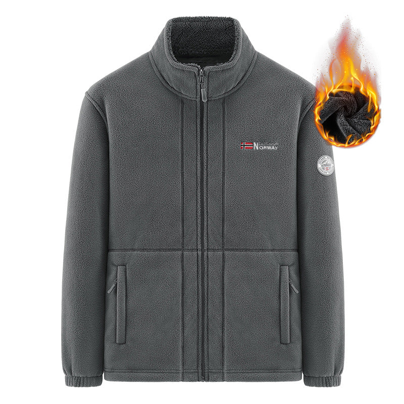 Herren Isolierende Zip‑Fleecejacke mit hohem Kragen und Soft‑Teddyinnenfutter Nord Taschen