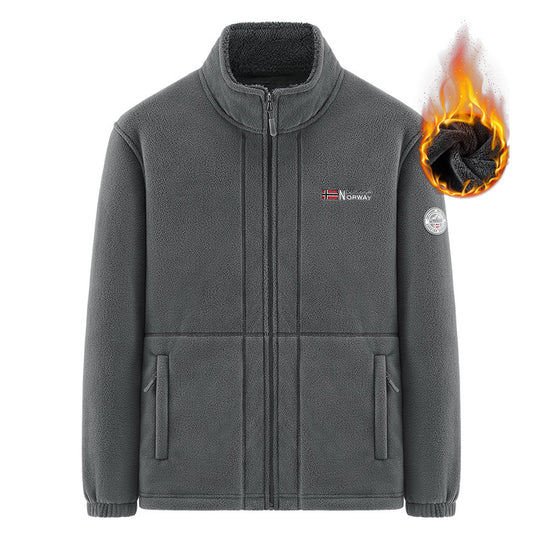 Herren Isolierende Zip‑Fleecejacke mit hohem Kragen und Soft‑Teddyinnenfutter Nord Taschen