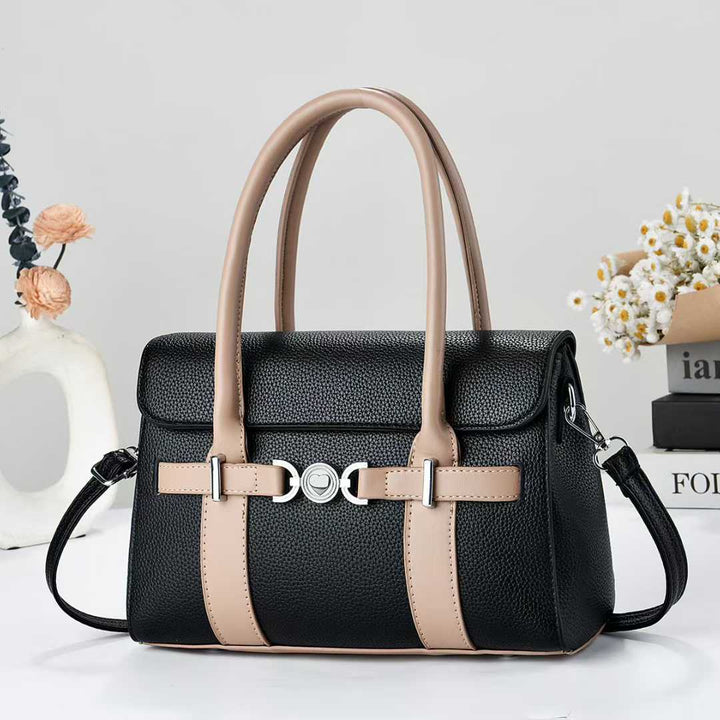 Damen elegante Handtasche mit strukturiertem Lederdesign und abnehmbarem Schulterriemen Nord Taschen