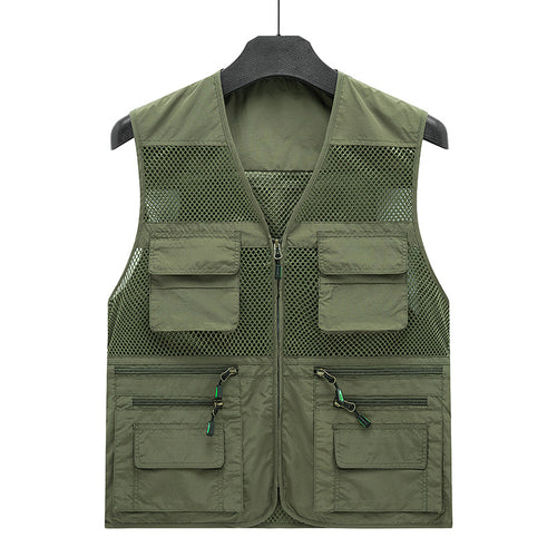 Herren Leichte Mesh-Utility-Weste mit vielen Reißverschluss- und Klapptaschen für Outdoor und Fotografie Nord Taschen