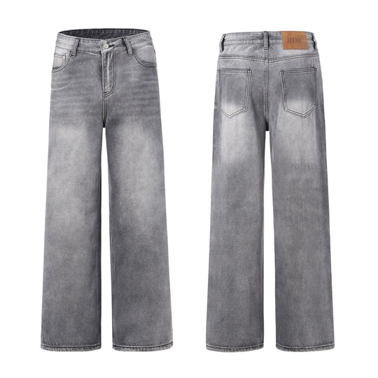 Damen Bodenlange Oversize-Denimhose im Baggy‑Palazzo‑Cut mit soften Stonewash-Details Nord Taschen