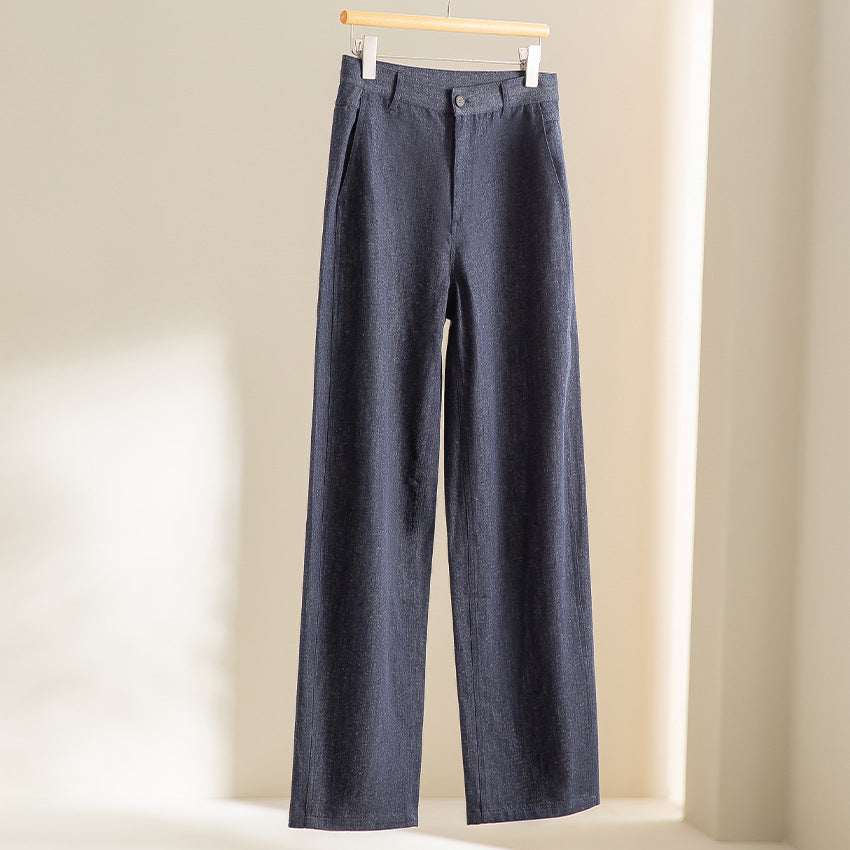 Damen Ärmellose leicht taillierte Weste aus Leinen-Denim mit Knopfleiste und aufgesetzten Taschen Nord Taschen