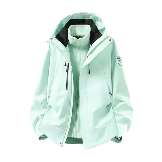 Herren wasserdichte Outdoorjacke mit abnehmbarer Fleece-Innenjacke Nord Taschen