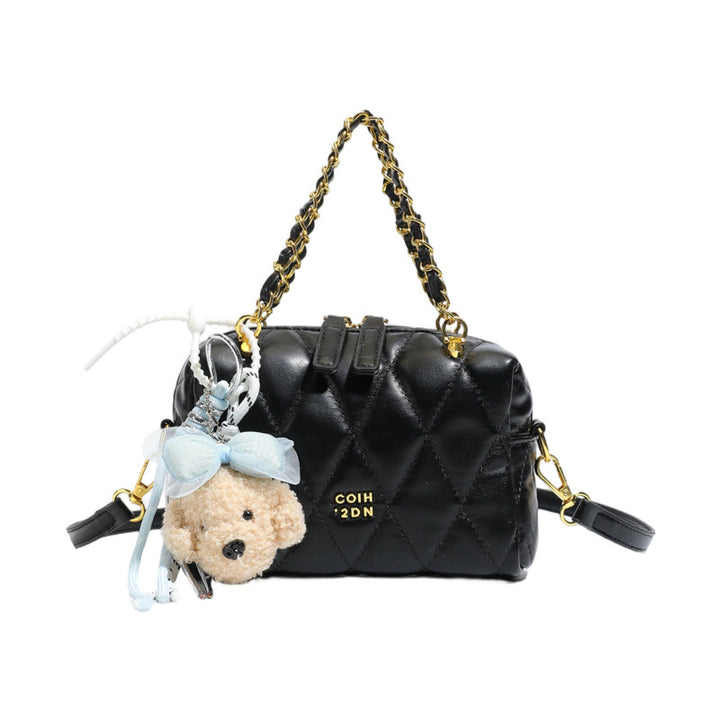 Damen modische Mini-Handtasche mit verspieltem Tieranhänger Nord Taschen