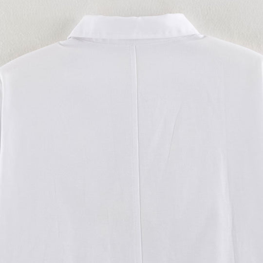 Damen Langärmlige Hemdbluse mit dekorativer Froschverzierung und verdeckter Knopfleiste Nord Taschen