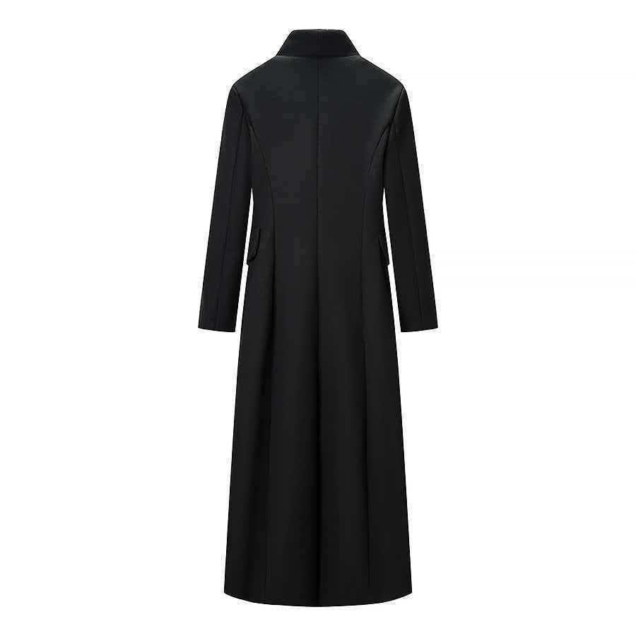 Damen Taillierter Longline-Mantel mit betonter Schulterpartie und Ein-Knopf-Verschluss Nord Taschen
