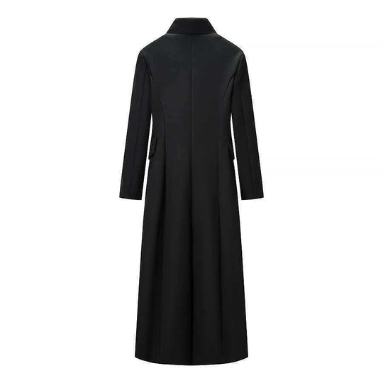 Damen Taillierter Longline-Mantel mit betonter Schulterpartie und Ein-Knopf-Verschluss Nord Taschen
