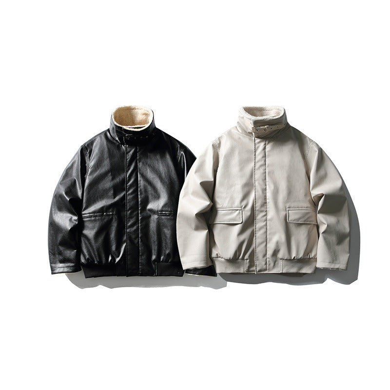 Herren Kurzer Boxy-Blouson mit verstellbarem Schnallenkragen und Teddy-Innenfutter Nord Taschen