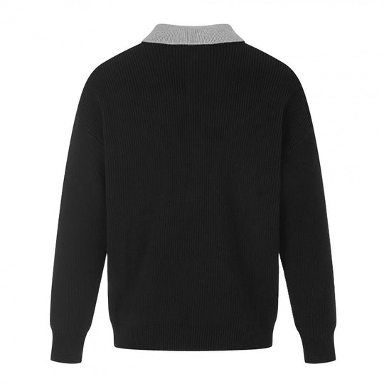 Herren Feinstrick-Polo mit Henley‑Knopfleiste und kontrastierendem Polokragen Nord Taschen