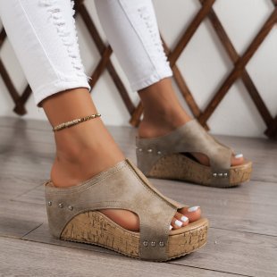 Damen Komfortable Clogs mit hochwertiger Korksohle und fugeneleganter Obermaterialstruktur
