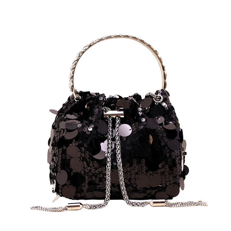 Damen glamouröse Beuteltasche mit funkelnden Pailletten Nord Taschen