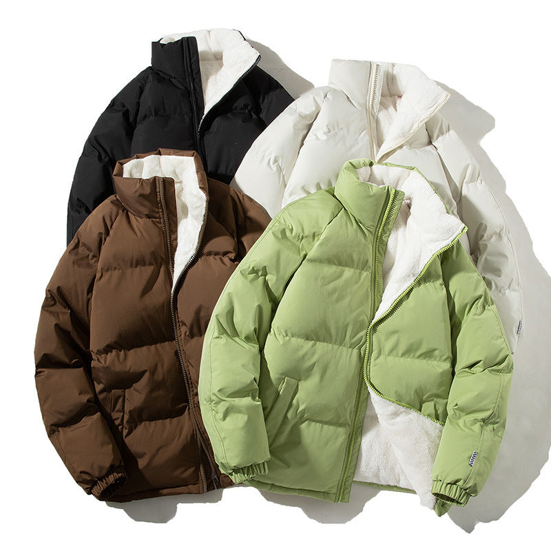 Damen Oversize-Pufferjacke mit Teddyfutter, Stehkragen und Eingrifftaschen Nord Taschen