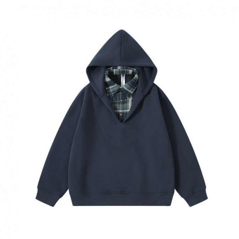 Unisex Oversize Kapuzenpullover mit integriertem Hemdkragen im Layering‑Look Nord Taschen