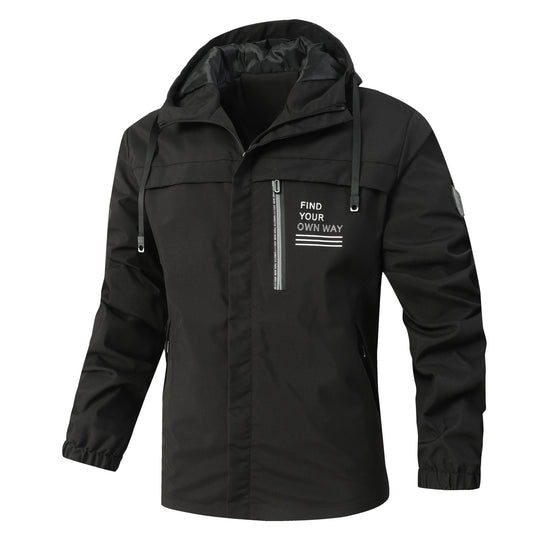 Herren Moderner urbaner Parka mit Kapuze, Brustreißverschluss und elastischen Bündchen Nord Taschen